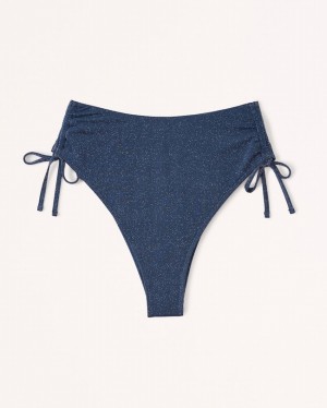 Maillots De Bain Abercrombie Cinch Tie High-waist High-leg Cheeky Femme Bleu | BKFWLQ-586