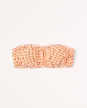 Maillots De Bain Abercrombie Seersucker Bandeau Femme Orange | LXUHBZ-914