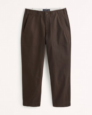 Pantalon Abercrombie Fixed Waist Herringbone Homme Marron | OXKLHR-680