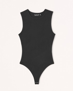 Body Abercrombie Coton Seamless Fabric Crew Femme Noir | FMKSQL-726
