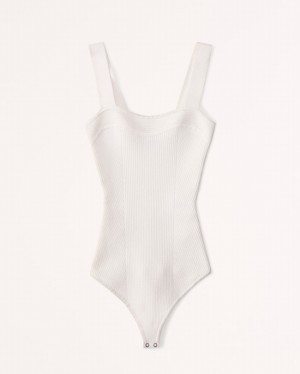 Body Abercrombie Nervuré Sweetheart Femme Blanche | IJYHQR-308