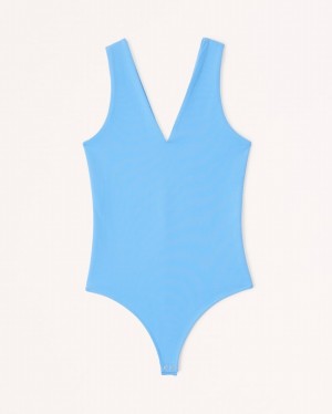 Body Abercrombie Seamless Fabric V-neck Femme Bleu | UJYCEV-947