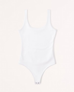 Body Abercrombie Seamless Rib Fabric Scoopneck Femme Blanche | IOCQNR-964