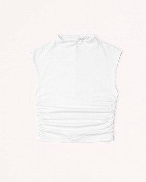 Chemises Abercrombie Ruched Shell Femme Blanche | GORIYN-584