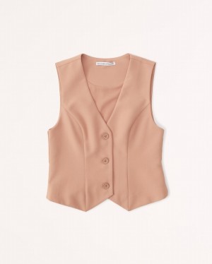 Chemises Abercrombie Tailored Femme Marron Clair | WFUIKD-416