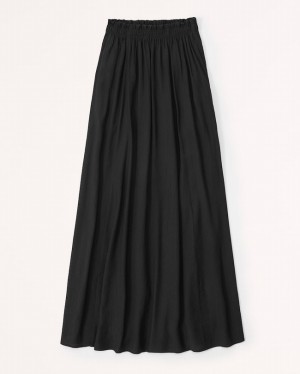 Jupes Abercrombie Crinkle Textured Maxi Femme Noir | WVGXUO-521
