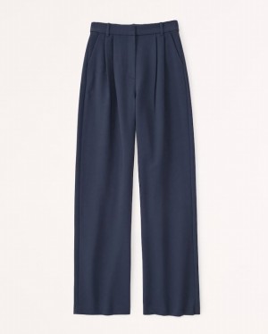 Pantalon Abercrombie Curve Love Sloane Tailored Femme Bleu Marine | GZRTBQ-457