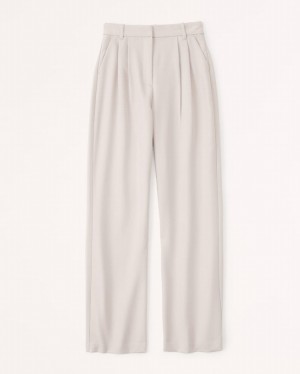 Pantalon Abercrombie Curve Love Sloane Tailored Femme Grise Clair Marron | BMXEDW-598