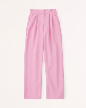 Pantalon Abercrombie Sloane Tailored Femme Rose | NYWQGR-503
