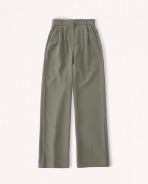Pantalon Abercrombie Sloane Tailored Femme Vert Olive | IKTDAL-268