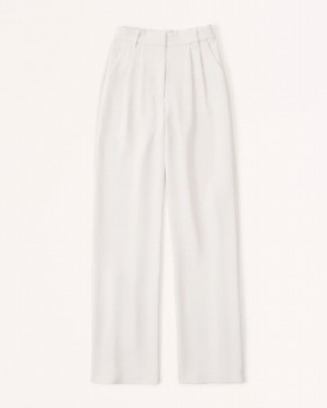 Pantalon Abercrombie Sloane Tailored Premium Crepe Femme Blanche | EAJRVK-963