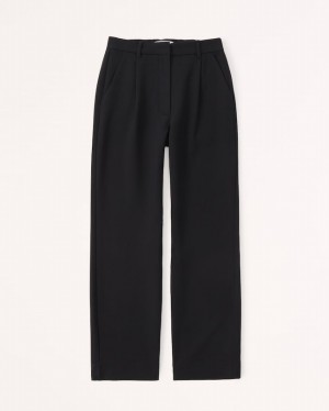Pantalon Abercrombie Tailored Relaxed Straight Femme Noir | WKJOZP-985