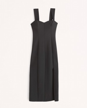 Peignoir Abercrombie Larges Strap Corset Midi Femme Noir | UPEAZC-934