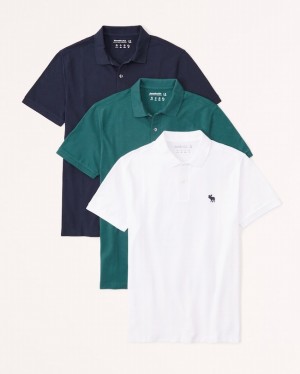 Polos Abercrombie 3-pack Icon Don't Sweat It Homme Vert Bleu Blanche | DWTOXK-173