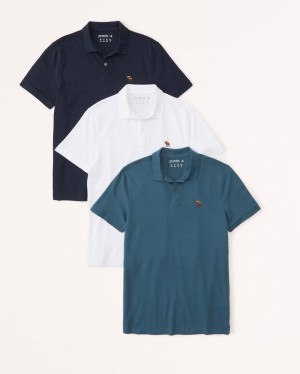 Polos Abercrombie 3-pack Signature Icon Don't Sweat Its Homme Blanche Vert Bleu Marine | IWZGHL-571