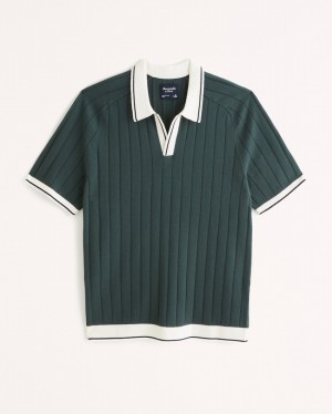 Polos Abercrombie Tipped Johnny Collar Homme Stripes | OTGQVC-321