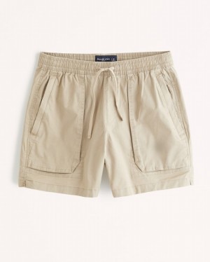 Short Abercrombie 6 Inch Utility Pull-on Homme Marron Clair | ISKXLY-743