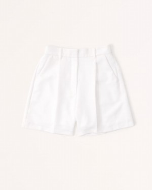 Short Abercrombie Ultra High Rise Tailored Femme Blanche | BWMKPE-926