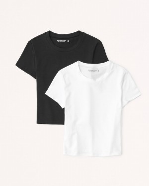 T Shirts Abercrombie 2-pack Essential Baby Femme Blanche | QHUGLP-870