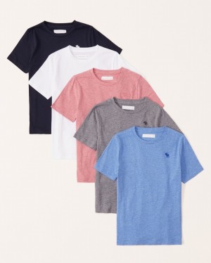 T Shirts Abercrombie 5-pack Icon Crew Garcon Multicolore | PATBZY-309