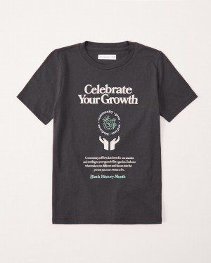 T Shirts Abercrombie Black History Month Graphic Garcon Grise Foncé | RPJSWC-957