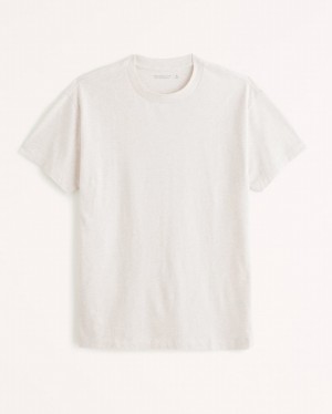 T Shirts Abercrombie Essential Homme Blanche | QCBSEJ-928