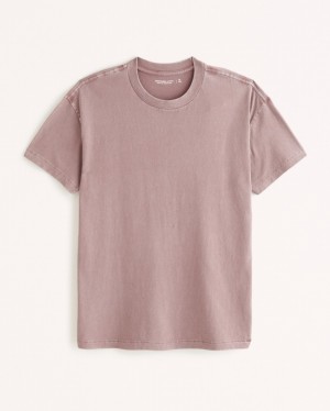 T Shirts Abercrombie Essential Homme Rose | LVRITJ-746