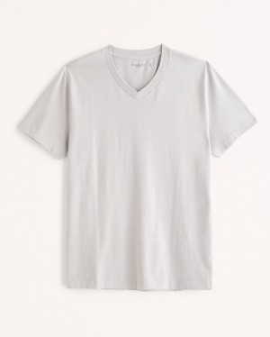 T Shirts Abercrombie Essential V-neck Homme Grise Clair | IUKZAL-213