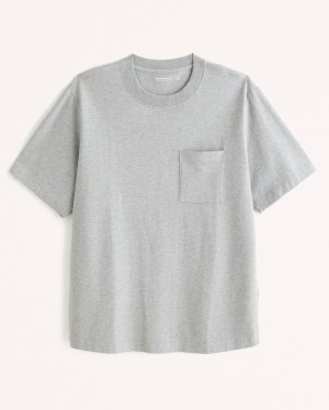 T Shirts Abercrombie Premium Polished Homme Grise | VZBGLM-094