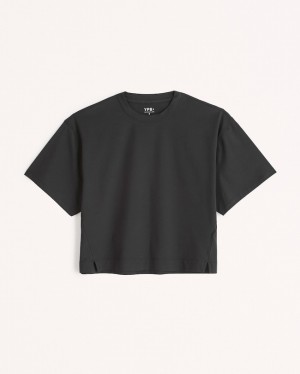 T Shirts Abercrombie Ypb Active Cotton-blend Easy Femme Noir | ZQARDG-704