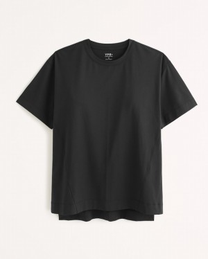 T Shirts Abercrombie Ypb-friendly Active Cotton-blend Easy Femme Noir | ZOQHRC-520