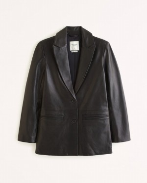 Vestes Abercrombie Genuine Leather Femme Noir | UQAJVW-728