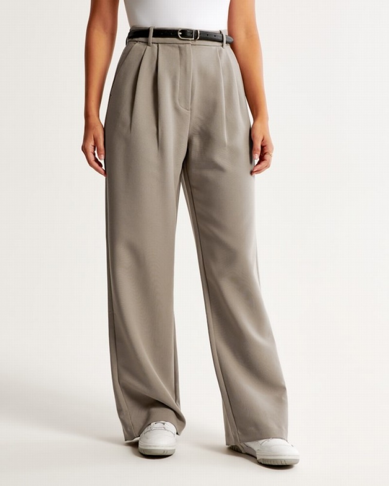 Pantalon Abercrombie Curve Love Sloane Tailored Femme  Marron | MCJWOB-803