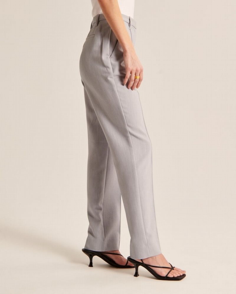 Pantalon Abercrombie Slim Tailored Femme  Grise | LSQWIZ-542