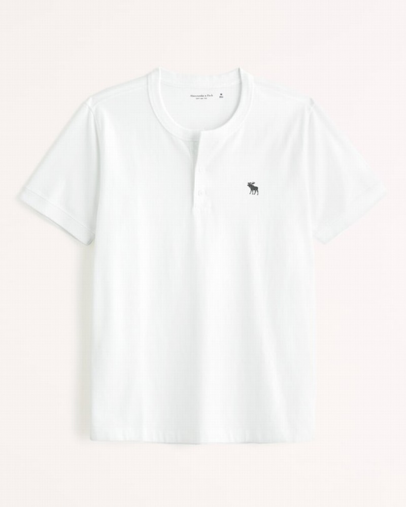 T Shirts Abercrombie Icon Henley Homme  Blanche | YUEJXG-971