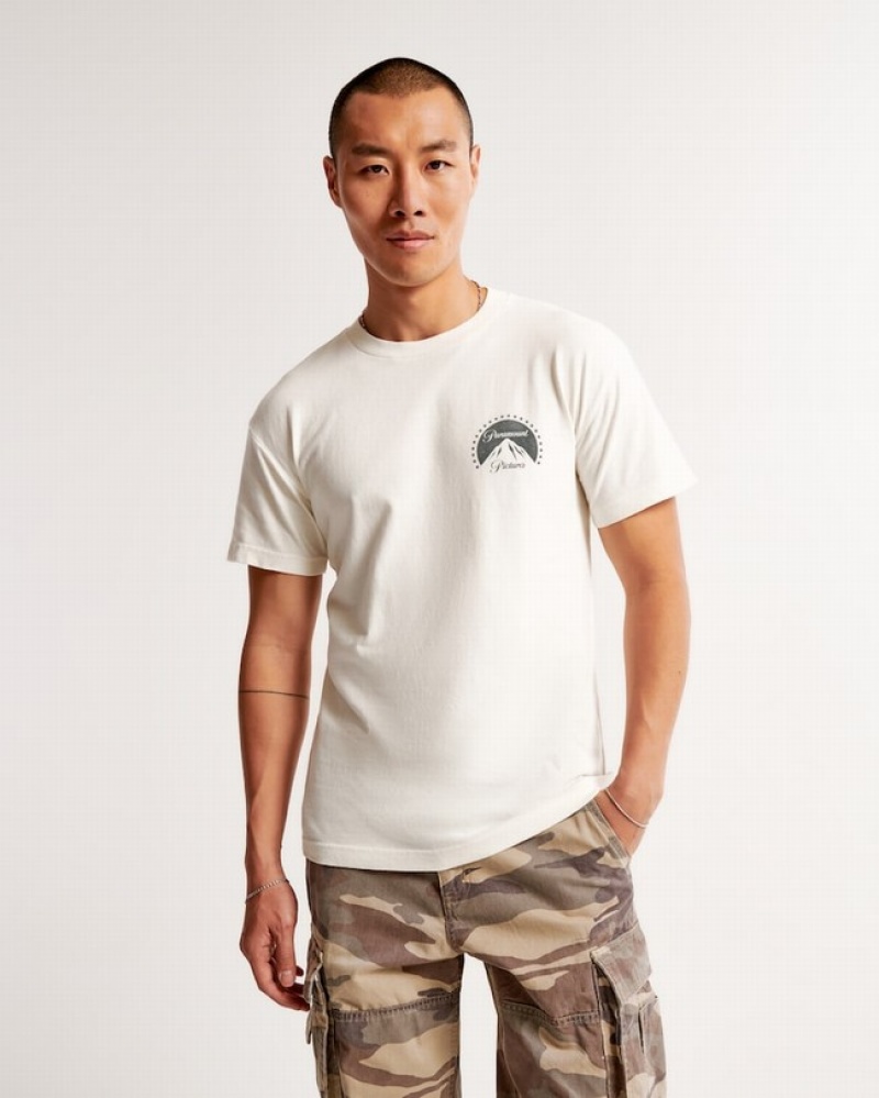 T Shirts Abercrombie Paramount Graphic Homme  Blanche | RYJZGL-741