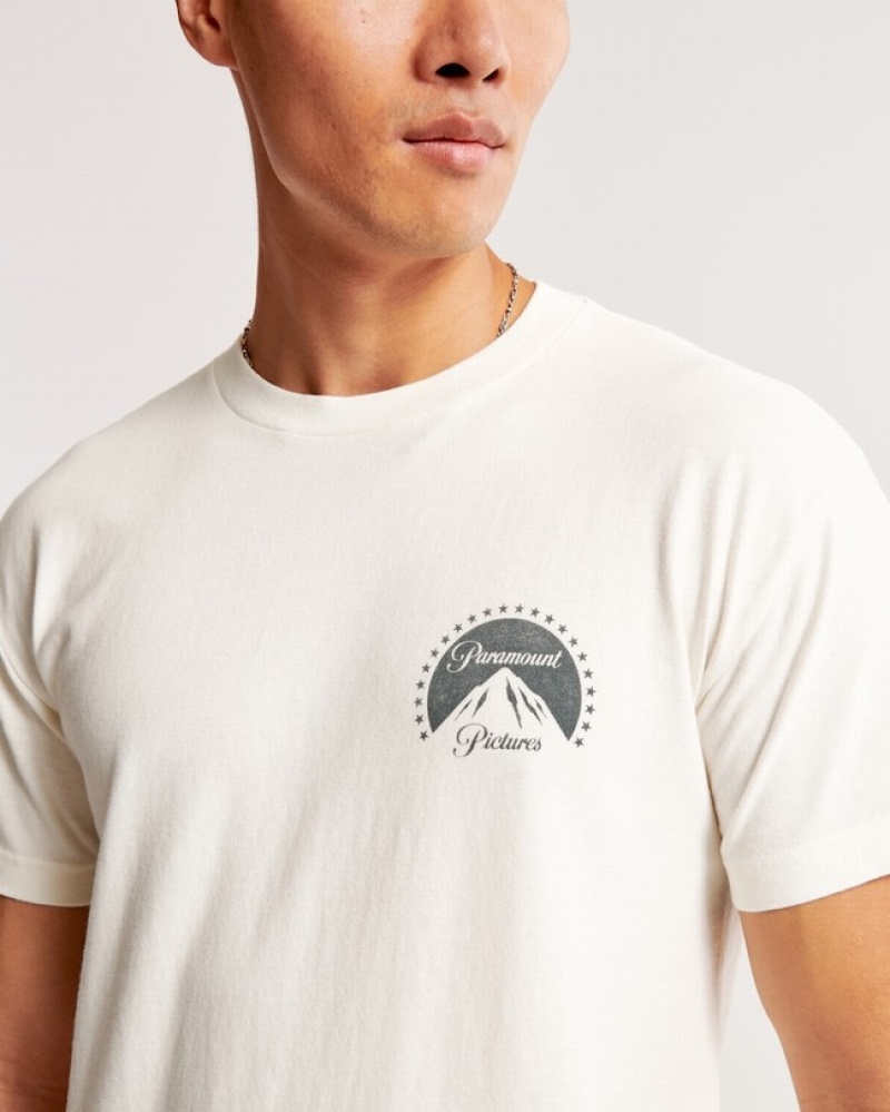 T Shirts Abercrombie Paramount Graphic Homme  Blanche | RYJZGL-741