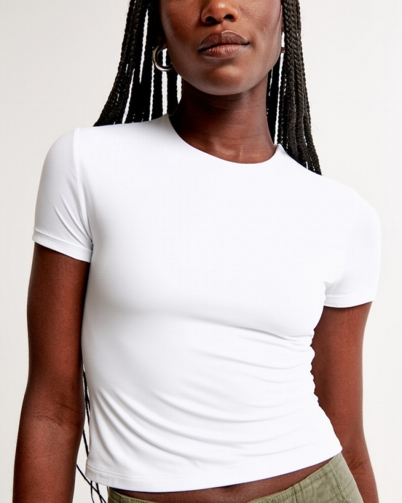 T Shirts Abercrombie Soft Matte Seamless Baby Femme  Blanche | GHBYWU-957