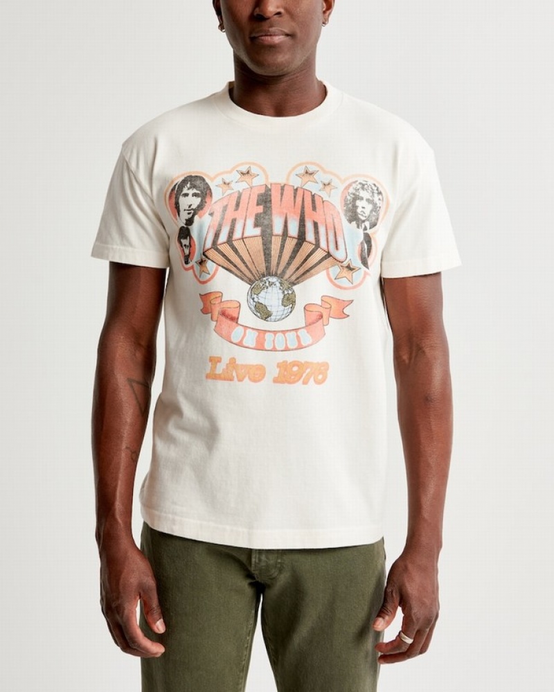 T Shirts Abercrombie The Who Graphic Homme  Blanche | INEKWS-721