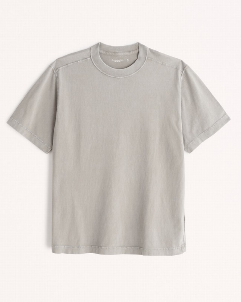 T Shirts Abercrombie Vintage-inspired Homme  Grise | YUJDEQ-576